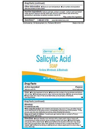Dermaharmony 2% Salicylic Acid Soap for Acne - 2 Bars (4 oz each) - Buy Online on GoSupps.com
