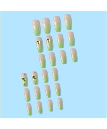 Green Long Nails Set Wearable False Nails - Buy Online on GoSupps.com