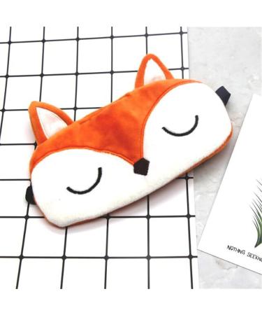 RUITASA 3D Cute Orange Fox Animal Sleeping Eye Mask for Kids and Adults - Super Soft Plush Blindfold for Travel and Sleep - Buy Online on GoSupps.com