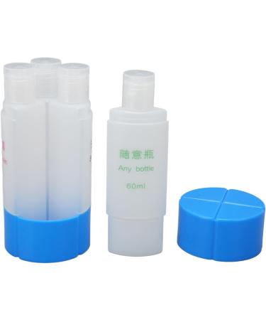Verdant Touch Toiletries Bottle 4 in 1 Travel Bottle Leak Proof Pre Printed Refillable Toiletries Container for Shampoo Lotion 60ml Blue - Buy Online on GoSupps.com
