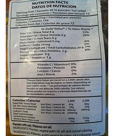 Mayte Plantain Chips Platanitos - Lightly Salted Real Plantain Strips (12.35 oz) | 100% Natural, Cooked in Palm Oil, 0g Trans Fat - Buy Online on GoSupps.com