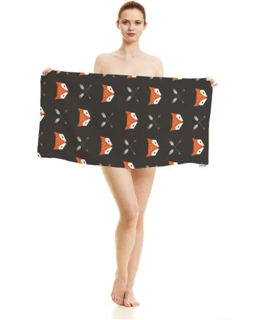 Floral Foxes and Arrows Hand Towels - Super-Absorbent Cotton Washcloths with Seamless Fox Head Pattern - Ideal for Bath, Kitchen, Yoga - 15X30 Inch - Buy Online on GoSupps.com