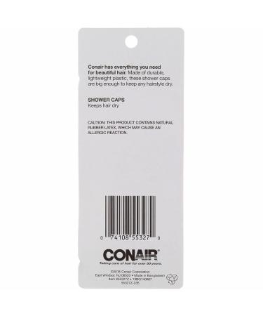 Conair 55327z Shower Cap Assorted Pastel Colors 3 Count - Convenient and Stylish Protection - Buy Online on GoSupps.com