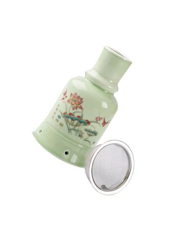 1 set of moxibuspot moxa cone holder portable burner moxibusion delivers moxibusion tool moxibusion device scratch massage pot Moxibusion can household deliveries ceramic 12.5x7cm green