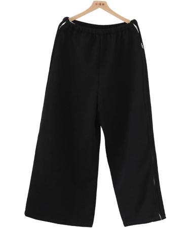 Daily Wear Patient Care Pants Bracket Pants Easy to Wear Double-Headed Zipper Incontinence Care Pants (Color : Black Size : L/Large) L/Large Black