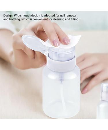 FIOERDTUIE Push Down Empty Pump Dispenser Plastic Convenient Reusable Washable Alcohol Clear Bottle with Rotating Cover Remover White - Buy Online on GoSupps.com