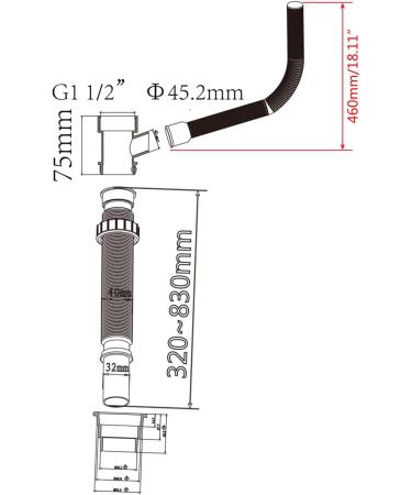 Catch Basin Pipe Kit Flexible & Durable Gutter Extension Pipe Efficient Water Diverter Durable & Leak Proof 32cm Pipe Downspout Extender - Buy Online on GoSupps.com
