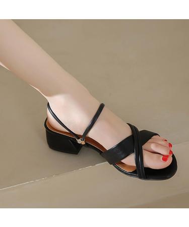 Buy XTZYGLFD Summer Sandals for Women - Fashionable Cotton Linen Zipper Slippers | Beach Stiletto Sandals in Black | UK Size 6 - Buy Online on GoSupps.com