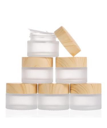 6 pieces of glass jaws 15 ml of empty cans cream container small doses with cover made of wood grain matted glass intellers used for cosmetics lip balm lotions creams sampling travel containers 6 x 15ml - Buy Online on GoSupps.com