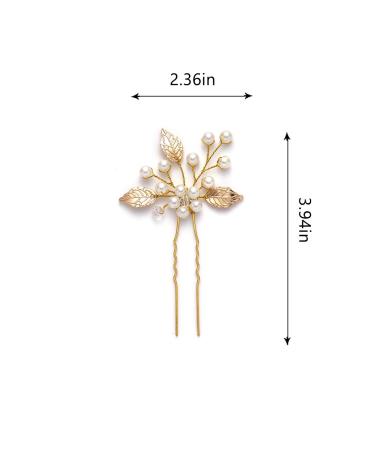 Leaf Bridal Wedding Hair Pins - Set of 3 Gold Hair Accessories for Women and Girls - Buy Online on GoSupps.com