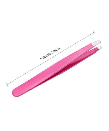 3-Piece Stainless Steel Tweezers Set - Flat Lace & Sloping Tips for Eyebrows & Facial Hair Removal - Rose Red - Perfect for Home & Gift - Buy Online on GoSupps.com