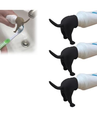Pooping Dog Butt Toothpaste Topper Puppy Butt Toothpaste Cap Dispenser - Hilarious Gift for All Ages (Gray 3-Pack) Grey 3-Pack - Buy Online on GoSupps.com