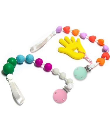 Konny Baby Schnullerkette Clip - Soft Silicone Pacifier Clip in Light Blue & Rose Pink | Baby Accessories & DIY Tools - Buy Online on GoSupps.com