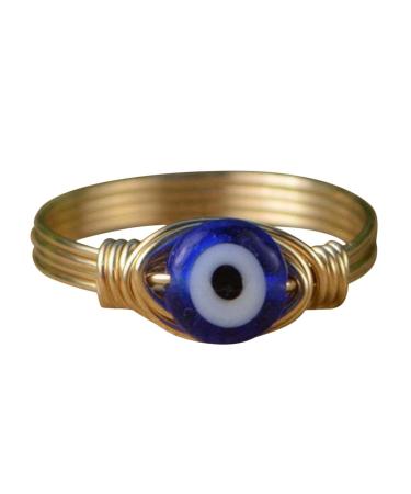 Wire Wrapped - Demon Eye for Women Copper Silver Gold Wire Wrapped s for Women Lucky Blue Glass Bead Wedding Goth Trendy Jewelry Aezon Gold 5