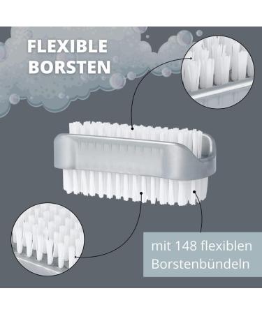 Parsa Beauty Double-Sided Nail Brush Set - 3 Gray Hand Washing Brushes for Bathroom Toilet & Workshop - Buy Online on GoSupps.com