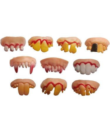 NOLITOY 15 Pcs White Fake Joke Teeth Set | Vampire Denture & Braces | Children's & Adult's Funny Artificial Teeth - Buy Online on GoSupps.com