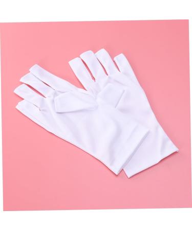 Ipetboom Manicure Glove 1 Pair Uv Shield Glove Chinese Wooden Pillow Anti Uv Glove Silicone Ear Display Half-Finger Gloves Gel Manicure Gloves Nail Cotton Glove White Anti-uv Cotton Gloves - Buy Online on GoSupps.com
