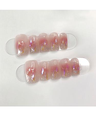24PCS Press on Nails Short Glue on Nail for Women Shiny French False Nails Fake Nails False Nail with Glue for Girl Nail Art - Buy Online on GoSupps.com