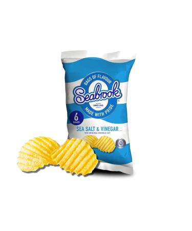 Chips Crisps Bags Collections - Deliciously light & Crispy Chips Bags (Seabrook Salt & Vinegar (6 x 25g) 4 Packs)