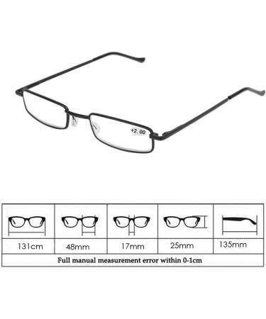 Lightweight Cold Toy Feather Hinges Reading Glasses for Men & Women - Mini Metal Frames with Case (Black Strength 3.00) | Visual Aid & Reading Aid - Buy Online on GoSupps.com