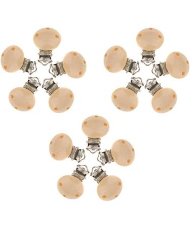 Tubayia 15 Pieces Wooden Pacifier Clip Set | Natural Pacifier Holders for Babies & Children - International Shipping - Buy Online on GoSupps.com