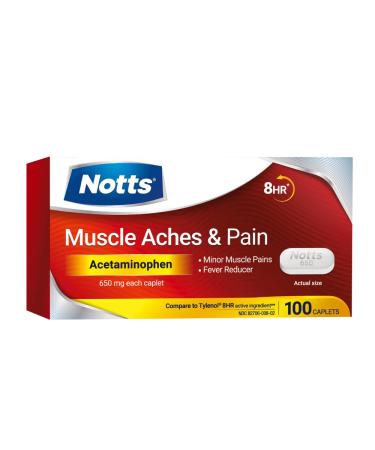 NOTTS Muscle Aches & Pain Acetaminophen 650 mg 100 Count