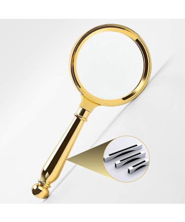 Magnifier with 10X Magnification Lightweight Handheld Magnifying Glass for Reading Inspection Hobbies Crafts with a Lens Cloth and Bag Magnifier/Metallic Comfortable Anniversary - Buy Online on GoSupps.com