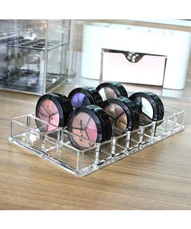 Anncus Acrylic Clear Double Row 16 Slots Makeup Organizer Eye Shadow Storage Box Jewelry Storage Case Lipstick Holder - (Color: Clear) - Buy Online on GoSupps.com