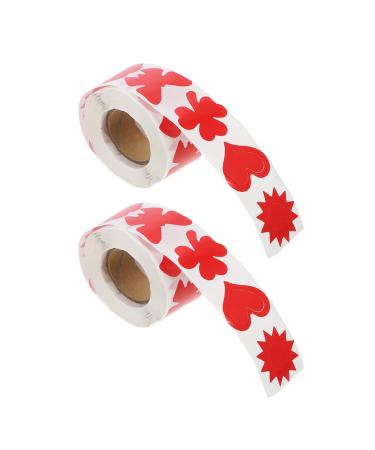 IMIKEYA Lot de 2 Rouleaux D Autocollants Corporels Auto-Adh sifs pour Bronzage Rouges 15 Pouces 500 Pi ces par Rouleau pour Bains de Soleil et Soins Peau