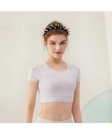 Miaija Studded Headband Punk Style Rivet Headband Spike Headband Hair Hoop Wicked Queen Headpiece for Women (Gold) - Buy Online on GoSupps.com