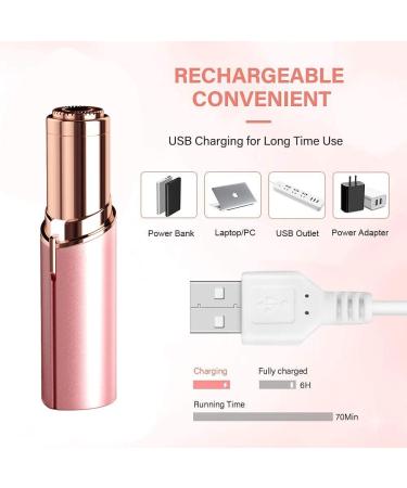 Painless Facial Hair Removal for Women | Waterproof Shaver Razor with LED Light | Face, Bikini, Upper Lip & Chin | Rose Gold - Buy Online on GoSupps.com