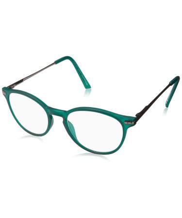 Foster Grant McKay Multifocus Round Reading Glasses Dark Teal Rubberized 3.5 x