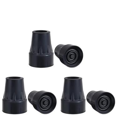 Facesunny Crutch Tips Set 3/4Inch Heavy Duty Non-Slip Rubber Cane Tips Kit Replacement Cane Foot Caps Crutch Pads 6 PCS