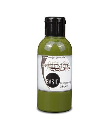 Body painting colors Senjo Color Basic 75ml olive green I face & body paint I carnival Mardi Gras I brush & airbrush paint