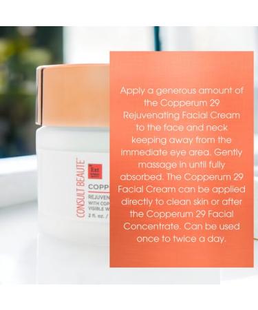 Consult Beaute Copperum 29 Rejuvenating Facial Cream - Copper Peptides & Hyaluronic Acid for Skin Hydration | Reduce Lines & Wrinkles - 2 oz - Buy Online on GoSupps.com