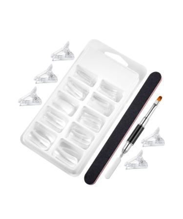 1 Set Nail Extension Set Dual Ended Brush Coffin Nail Forms Nail Molds Fake Nail Tips Picker Fake Acrylic Nails Clear Fake Nails Pedicure Plastic Lengthen Light Pen