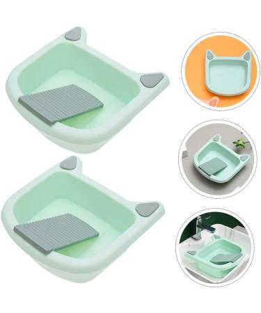 Luxshiny 2pcs Wash Basin Baby Sink Washboard Wash Board for Hand Washing Cloths Cute Washing Dishes Newborn - Buy Online on GoSupps.com