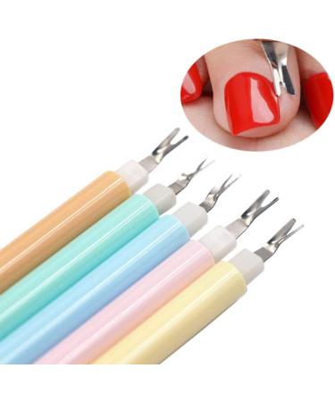 Lurrose 2pcs Stone Sanding Nail File Cuticle Trimmer Remover Pusher Dead Skin Callus Removal Fork Practical Nail Art Buffing Tools - Buy Online on GoSupps.com