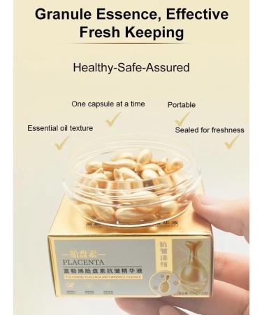 New Generation Fullerene Placenta Anti-Wrinkle Serum - Anti-Aging Moisturizing Essence Capsules for Skin Rejuvenation | Reduce Wrinkles & Boost Hydration (60 Capsules - Buy Online on GoSupps.com