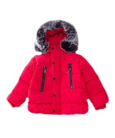 Odziezet Baby Winter Hooded Jacket Boy Girl Thicken Down Puffer Warm Coat Outerwear Clothes 0-6 Years 3-4 Years Red