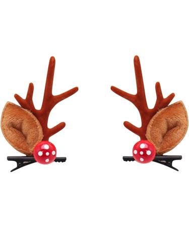 Golden Apple 4 Pairs Girls Novelty Antler Hair Clip Women Hair Barrettes Cute Deer Horn and Ears Christmas Hair Pins Xmas Party Supplies (Brown) - Buy Online on GoSupps.com