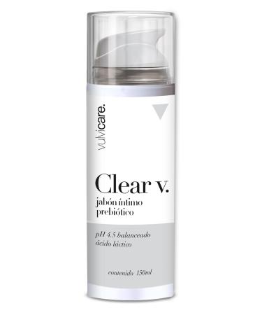 Vulvicare Clear V Prebiotic Intimate Soap pH 4 5 Balanced 150ml - With Lactic Acid for Balanced Microbiota - Vulvovaginal Hygiene & Care
