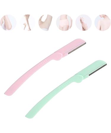 Syh & Aqye Manual Eyebrow Cutter - 2 Facial Razors for Men & Women | Lint-Free Shaving for Face Lips & Eyebrows (Pink & Green) - Buy Online on GoSupps.com