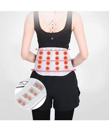 Magnetic Therapy Clip for Lower Back Pain Relief - Self-Warming Lordosis Belt with 24 Magnets & 3 Metal Struts - Size L Light Gray - Buy Online on GoSupps.com