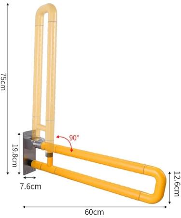 Bathroom Grab Bar Safety Support Rail Bathroom Safety Grab Bar Bathroom Balance Bar Stainless Steel Flip-Up Bathroom Grab Bar Suitab - Buy Online on GoSupps.com