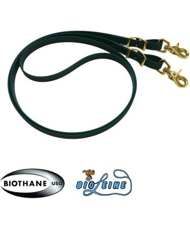 Organic Biothane Horse Reins - 16mm Wide 2.70m Long Dirt & Water-Repellent | Closed Reins for Horses & Ponies in Dark Green - Buy Online on GoSupps.com