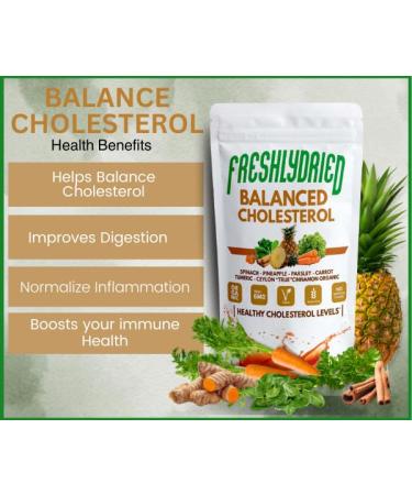 FreshlyDried Balanced Cholesterol Powder - Supports Healthy Cholesterol Levels - w/Tumeric Ceylon True Cinnamon Spinach Parsley Pineapple - Vegan-Friendly 17 Servings 6 Ounces - Buy Online on GoSupps.com