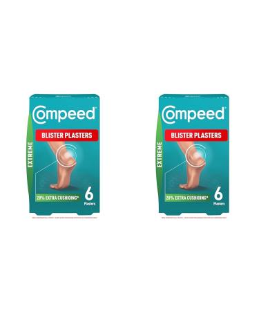 Compeed Extreme Blister Plasters 6 Hydrocolloid Plasters Foot Treatment Heal Fast 100% Plastic Free Carton Pack (Pack of 2) 6 Count (Pack of 2) Active