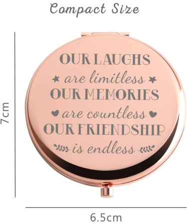 Dyukonirty Rose Gold Compact Makeup Mirror - Unique Friendship Gift for Women - Ideal for Birthday, Wedding, Christmas & Graduation - Buy Online on GoSupps.com