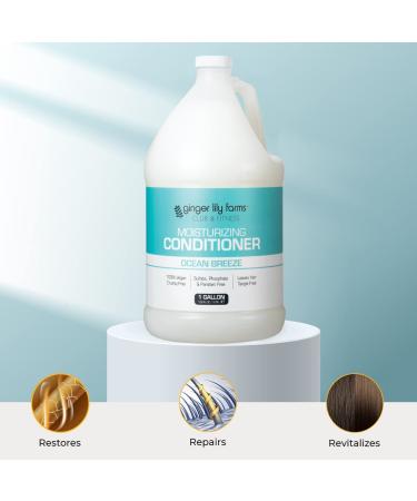 Ginger Lily Farms Club & Fitness Moisturizing Conditioner 1 Gallon - Vegan & Cruelty-Free - Ocean Breeze Scent - Buy Online on GoSupps.com